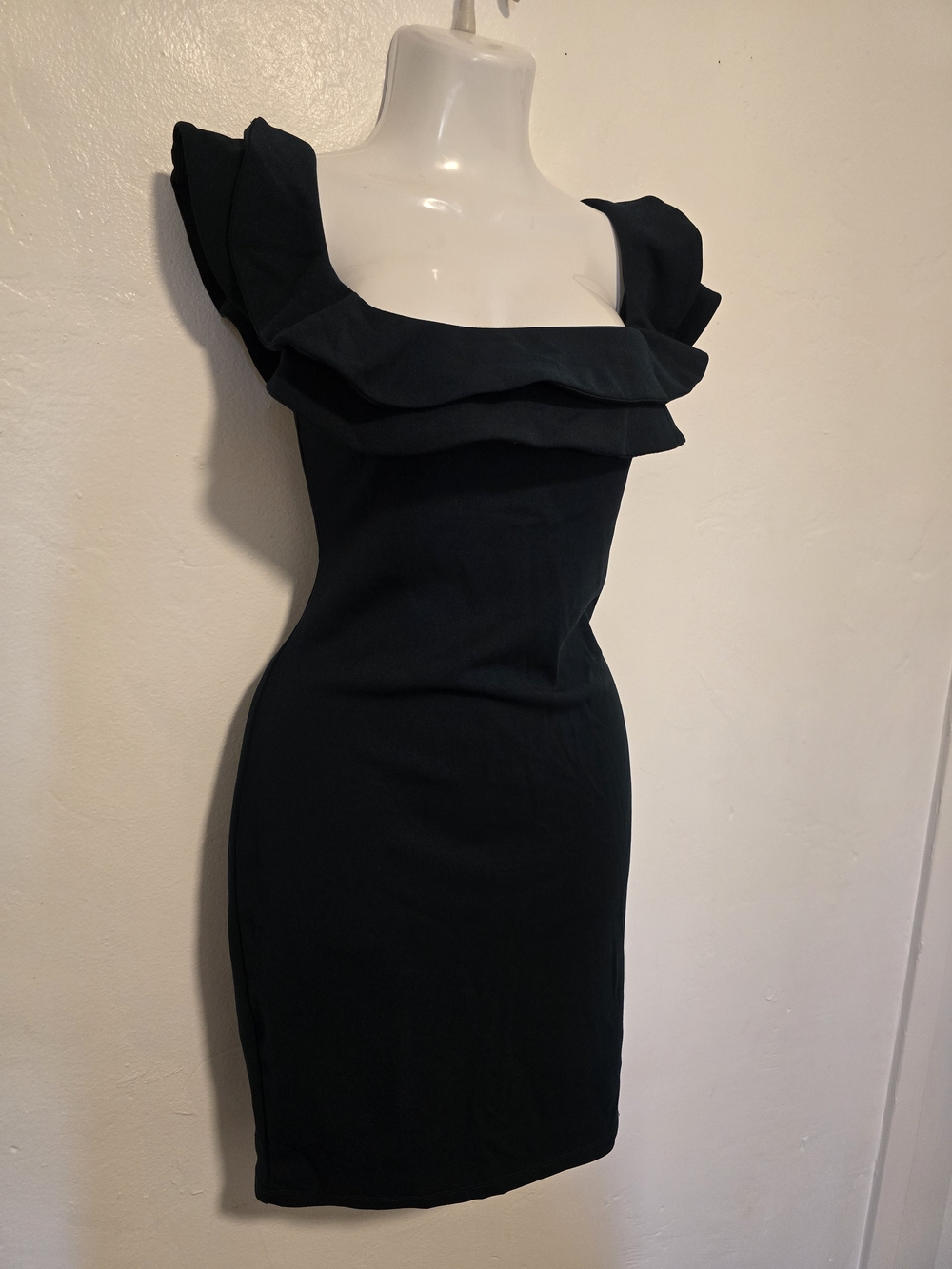 Mind Code - Ruffle-Trim Bodycon Mini Dress - Picture 4 of 12